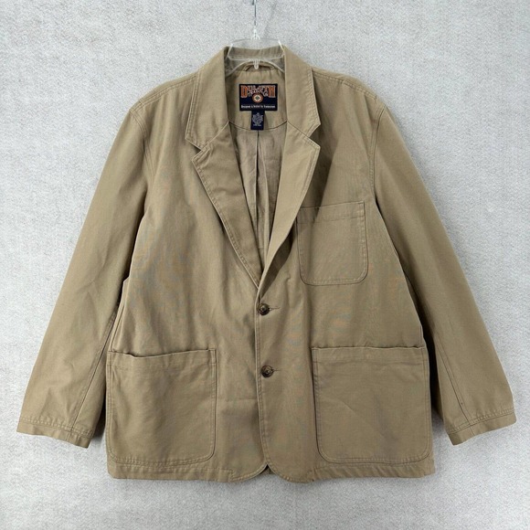 Duluth Trading Co Sports Coat Mens LARGE‎ Canvas Field Chino Blazer Jacket Black - Picture 1 of 15